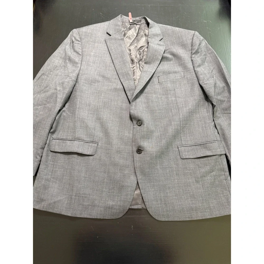 Lauren Ralph Lauren Mens Grey Two Button Blazer Sport Coat 48R